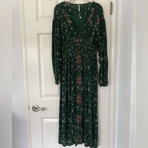 Free People green maxi dress